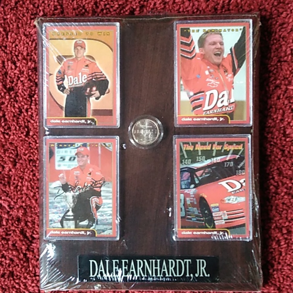 Dale Earnhardt Jr. NASCAR 4 collectible trading cards,  North Carolina Coin